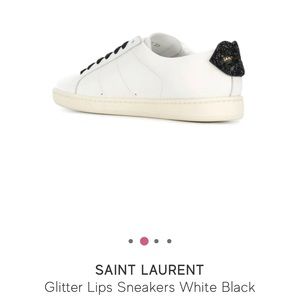 SAINT LAURENT Court Classic Glitter Lips Sneakers, Womens 9